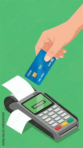 Pixel Art Payment Terminal Transaction Receipt Animation Footage