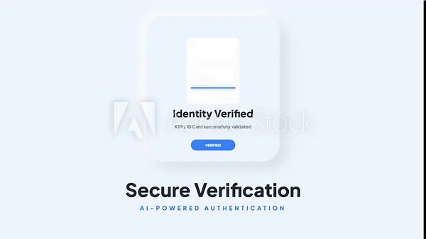 Secure Identity Verification Interface Animation Showing Successful ID Card Validation And AI Authentication Process