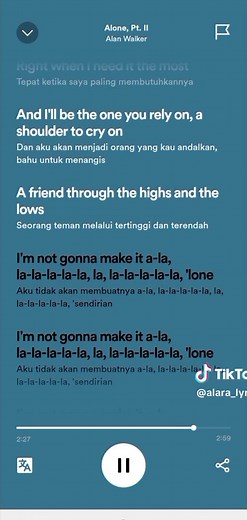 Alone - Alan Walker Lyrics and Terjemahan