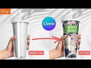 How To Create Free TUMBLER MOCKUP Template Using Canva.