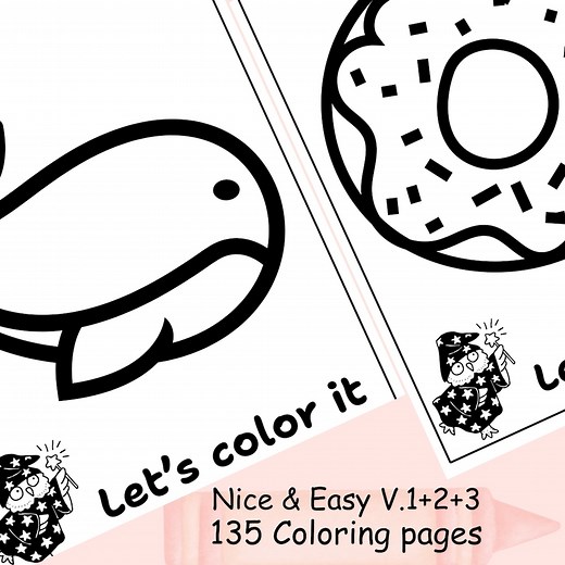 135 Super Easy Coloring Pages for Kids, Printable Bold and Easy Designs, Preschoolers, Simple Coloring Pages for Toddlers, Home School - Etsy