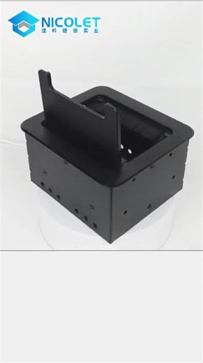 Black Aluminum Flip Top Desktop Socket with USB Charging Port