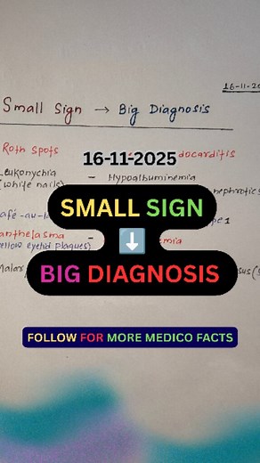3.7K views · 258 reactions | Small sign - Big diagnosis 易 #diagnosis #disease #diseasedetection #neet #neetpg #mbbs #mbbsstudent #doctor #medicine #medical #medicalschool #fmge #usmle #pharmd #doctorofpharmacy #bpharm #bams #bhms #dpharm #pharmacy #nursing #bscnursing #pharmacology #exploremore #medico_pharma_experts | Ravi Ranjan Kumar | Facebook