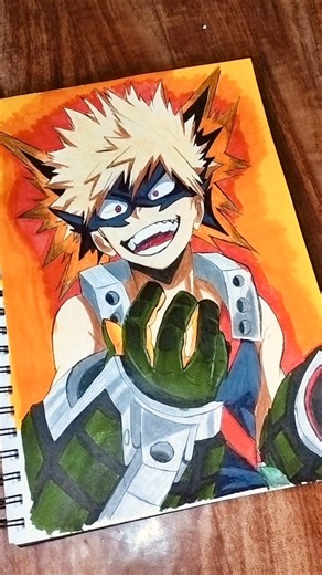 Drawing Bakugo 😍 from my hero academia day-6 #trending #animeeart #anime #art #shorts