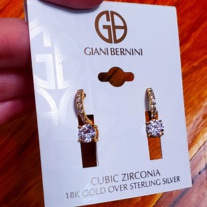 GIANI BERNINI Cubic Zirconia Huggie Hoop Earring 18k Gold-Plated Sterling Silver