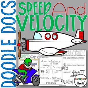 Speed and Velocity Doodle Notes Motion Notes or Worksheet with Differentiation