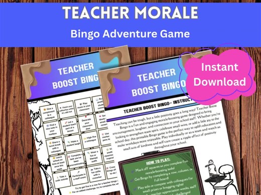 Teacher Bingo Activity Game, Schools, Back to School, Teacher Appreciation Week - Etsy