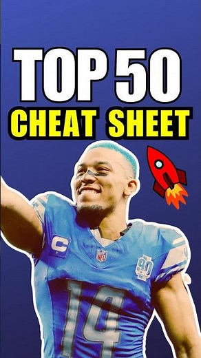 Top 50 Rankings CHEAT SHEET for 2024 Fantasy Football 🔥