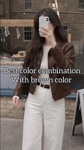 Best color combinations with brown color 🤎🤍🤎 #fashion #ootdguide #outfitconsira #shorts