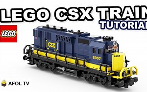乐高MOC教程 CSX 火车头 机车 拼搭指南
