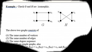 Example: Check G and H are isomorphic. The above two graphs co... | Filo
