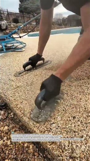 Satisfying Pebble Floor Finish #construction #concrete #shorts