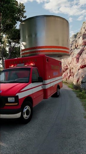 G63 & Emergency vs Giant Pit Bollards-Crash BeamNG.Drive