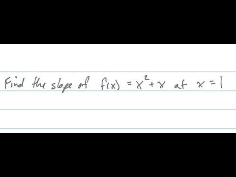 Find the slope of f(x)=x^2+x at x=1.