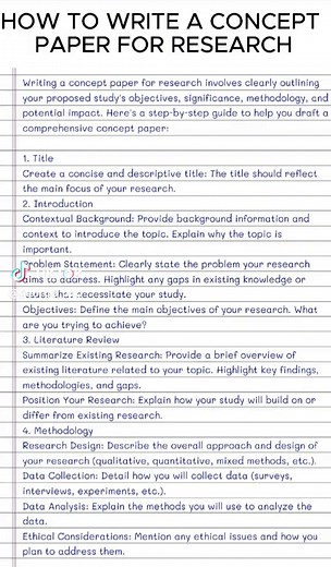 Guide on Writing a Concept Paper for Research
