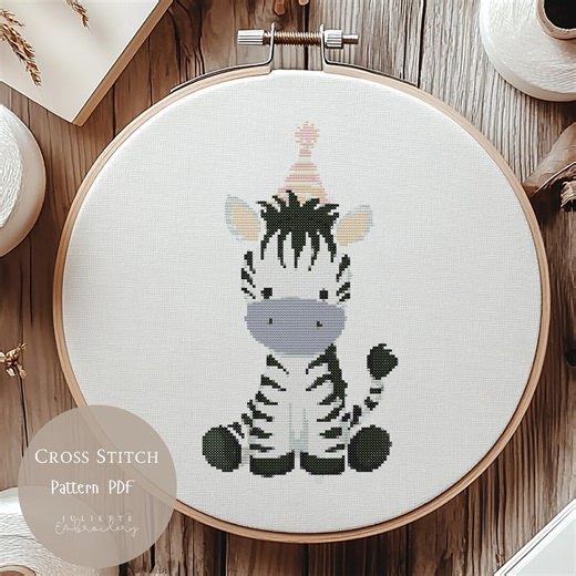 Cross Stitch Pattern Zebra Animal |nursery Embroidery Designs Pdf|modern Cross Stitch Designs|cross Stitch|digital Cross Stitch Pattern|371 - Etsy