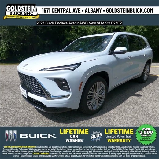 2027 Buick Enclave Avenir AWD New SUV Stk B27E2