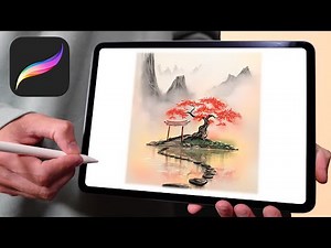 Water colour (ish) Landscape - Procreate tutorial 209