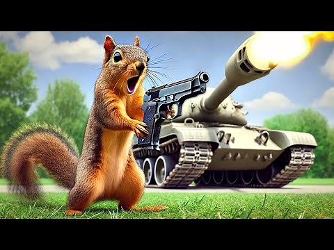 SQUIRREL BATTLES A TANK?! (Squirrel With a Gun)
