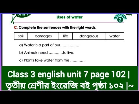Class 3 english unit 7 page 102 | Third class English book page 102 | New book 2025
