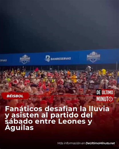 De Último Minuto on Instagram: "Así está el ambiente en el estadio Quisqueya Juan Marichal durante el partido entre las Águilas Cibaeñas y los Leones del Escogido, donde los fanáticos desafían la lluvia para apoyar a sus equipos y no perderse la acción en el terreno. Amplía esta y otras informaciones en nuestra página web: www.deúltimominuto.net #DeÚltimoMinuto #ElPeriódicodelaVerdad"