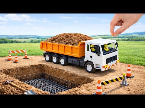 DIY Mini Tractor Making Road Science Project | Mini Brick Road Construction