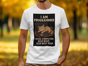 Sleepy Programmer Cat T-shirt: Funny Coder Gift for IT Geeks - Etsy UK