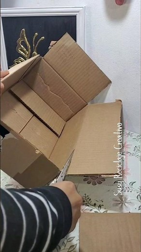 aprende hacer cestas utilitarias con cajas de cartón #diy