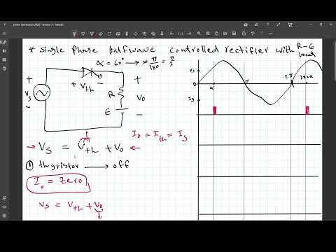 Power Electronics I Rectifiers I single phase half wave controlled rectifier with R-E load