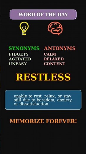 Word of the Day: Restless! 😟🔄