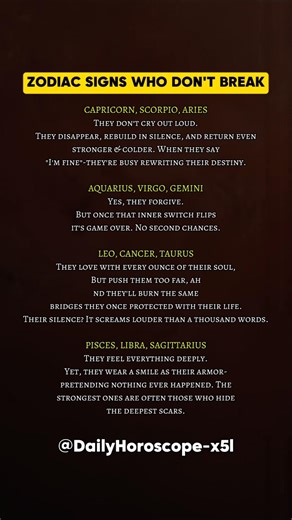 Zodiac Sign Who Don't Break #zodiac #zodiacsigns #astrology #horoscope #tarot