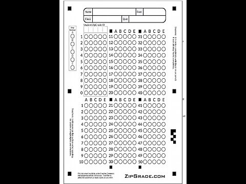 Answer Sheet using Zipgrade Template