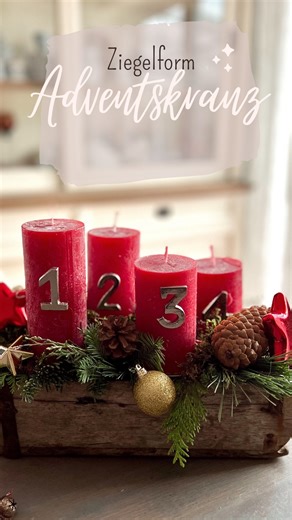 Stephanie Jannette Adele | Ziegelform Adventskranz Guten Morgen und Prost Kaffee Another day, another Adventskranz! Hier hab ich eine Ziegelform und Stumpenkerzen... | Instagram