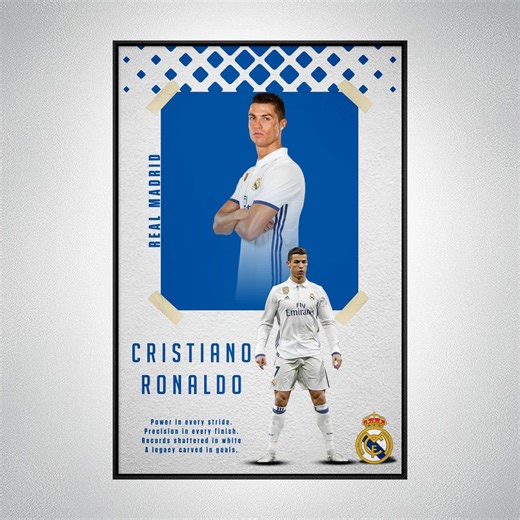 Cristiano Ronaldo Poster | Real Madrid Football Wall Art | CR7 Soccer Print (digital Download) - Etsy