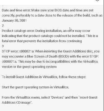 why windows whistler 2428 fatal errors when and app installing guest additions in virtualbox