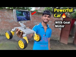 Make powerful car with gear motor 🔥| How to make car | AK technical amrit | Samar experiment