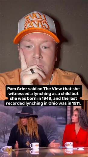 Pam Grier said on The View that she witnessed a lynching as a child but she was born in 1949, and the last recorded lynching in Ohio was in 1911. I think @theviewabc needs to come out with statement and address this lie. It’s causing hate and division in this country! #theview #pamgrier #conservative #republican #fyp | Jake Ryan