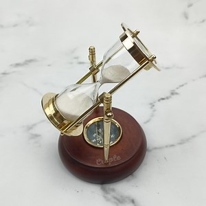 Nautical Rotating Brass Hourglass Wood Base Compass, Premium Gift - Etsy Canada
