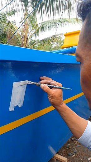 bagay din ang ganitong design kahit asul ang kulay ng bangka #boatdesign #lettering #followersreelsfyp | Marlito Caracas