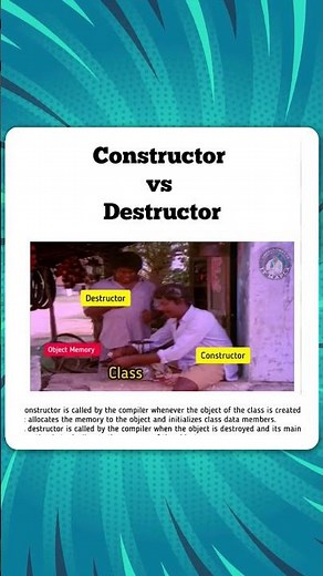 What is Construtor and Destructor ? | #shorts