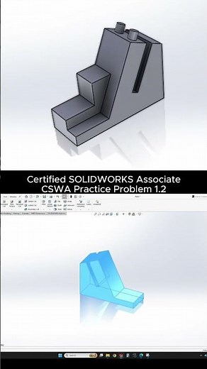 CSWA Problem 1.2 Timelapse in SolidWorks 🔥 | Fast 3D Modeling #shorts