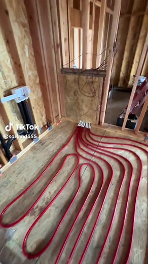 Hydronic Radiant Heat connected to Geothermal heat exchanger #newconstruction #hydronicsystems #radiantheating