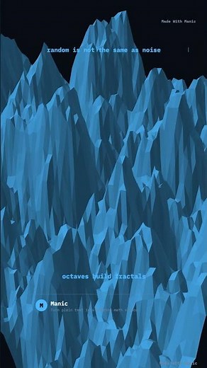 How Noise Builds Worlds — Random to Perlin to Fractal Terrain in manic