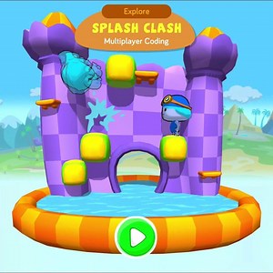 Splash Clash is a fun learning activity to add to your child’s at-home learning routine! Kids practice coding skills with parents or other kid coders around the world in epic water balloon battles. 🎈💦 Head to our app to try it out! #athomelearning #edtech | CodeSpark