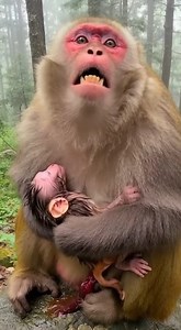 Poor big monkey cries in pain angry by gave born baby so funny.#FunnyMonkey #MonkeyPrank #funnyVideo #AnimalComedy #ViralVideo #CuteAnimals #fyp | Monkey US