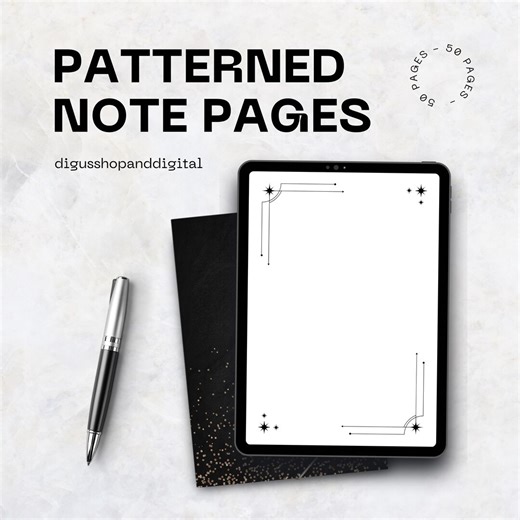 Minimalist Note Pages | Printable Digital Notes | Aesthetic Notebook Pages | iPad Goodnotes Notes | Patterned Writing Paper - Etsy