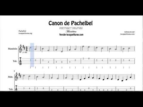 Pachelbel Canon Tab Sheet Music for Mandolin Video Tutorial