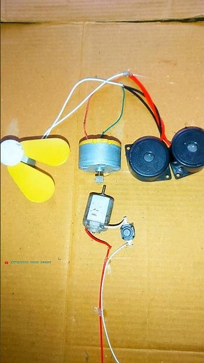 | dc motor power generating from fan and buzzer |#experiment #dcmotor #project #tech