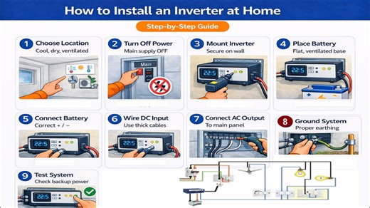 How to Install an Inverter at Home Step-by-Step (Wiring + Safety)
