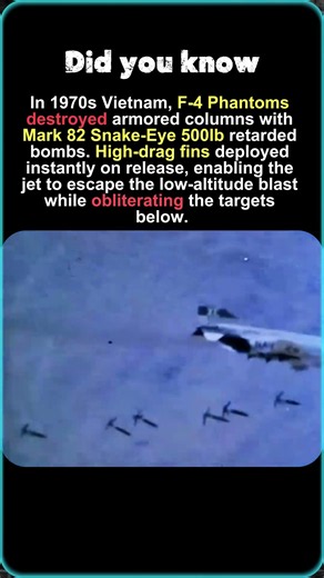 F-4 Phantoms Drop Snake-Eye Bombs on Tanks